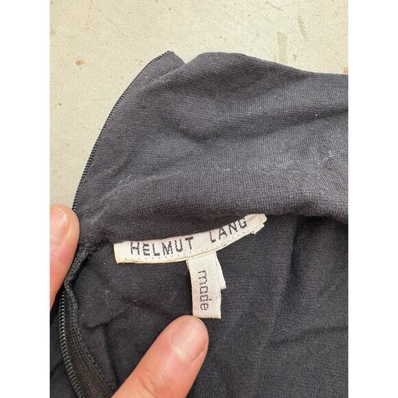Helmut Lang Hooded Draped Dress Black 42 Avant Garde Asymmetrical Zip - Picture 2 of 6